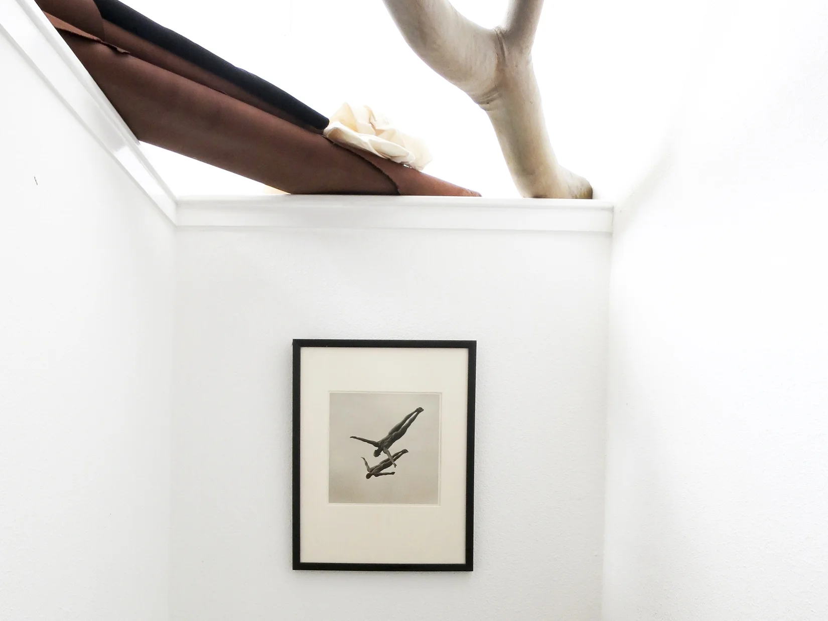 The still life sits on the top of the stair entry leading from Basil's cave-like atelier to the main light filled living space.