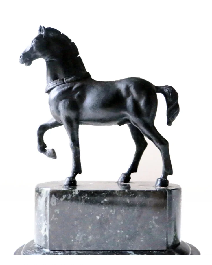 VINTAGE CAST IRON HORSE SCULPTURE $420.00