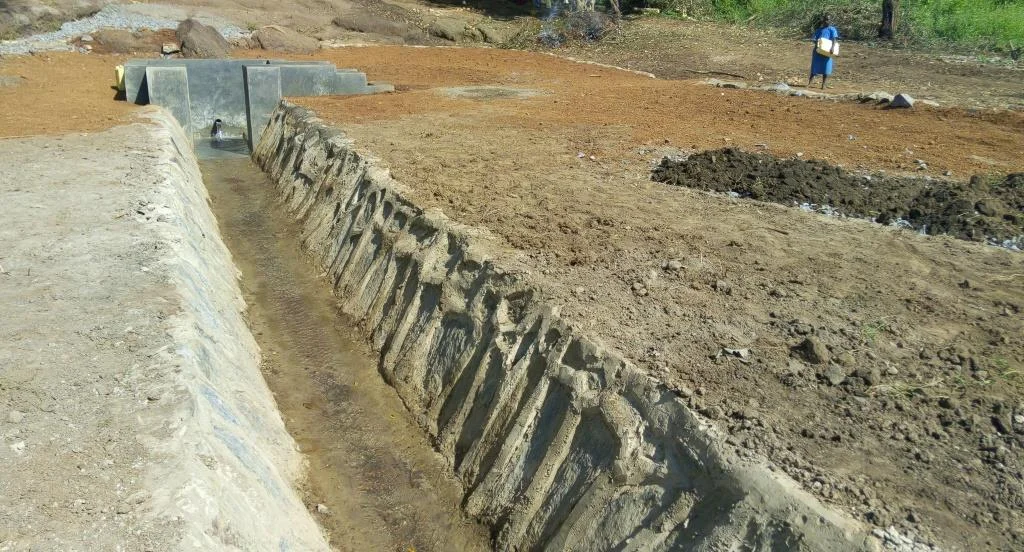 Drainage channel after construction