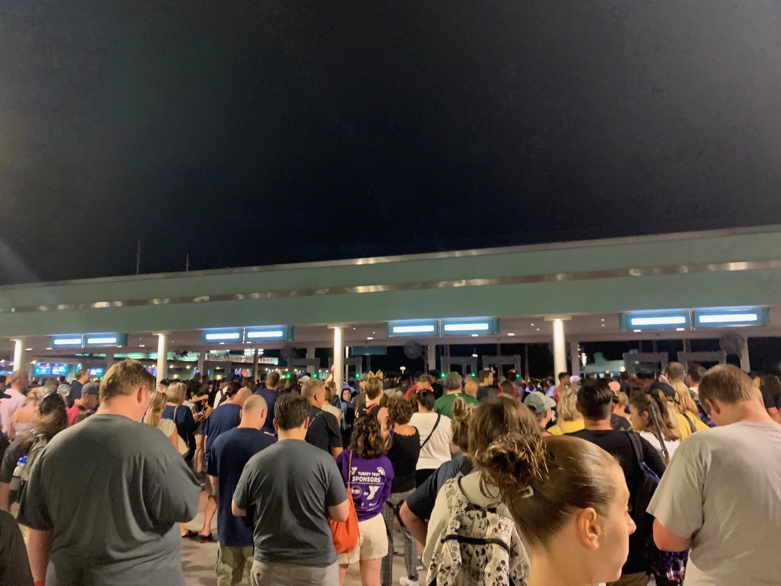 Waiting to get through security
