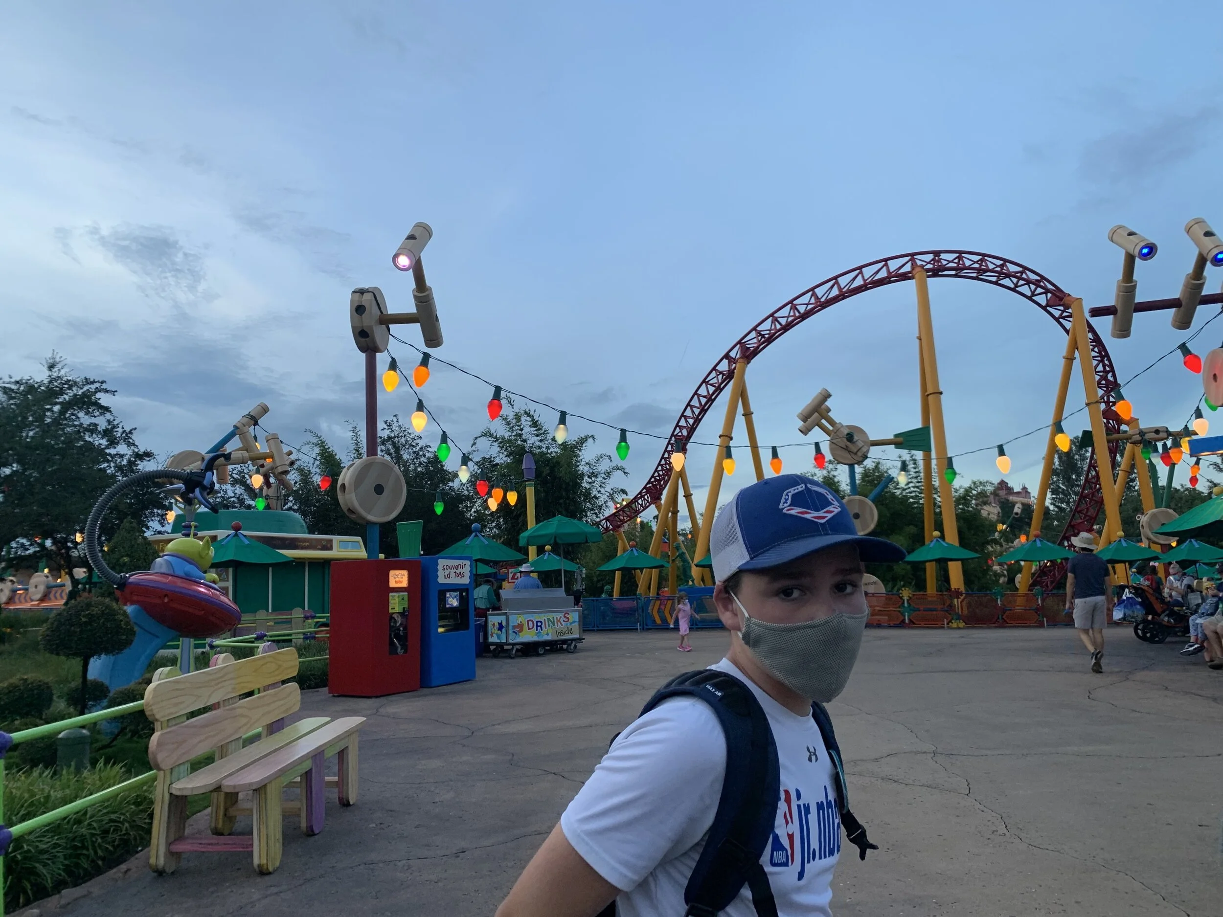 Empty Toy Story Land right before dinner.