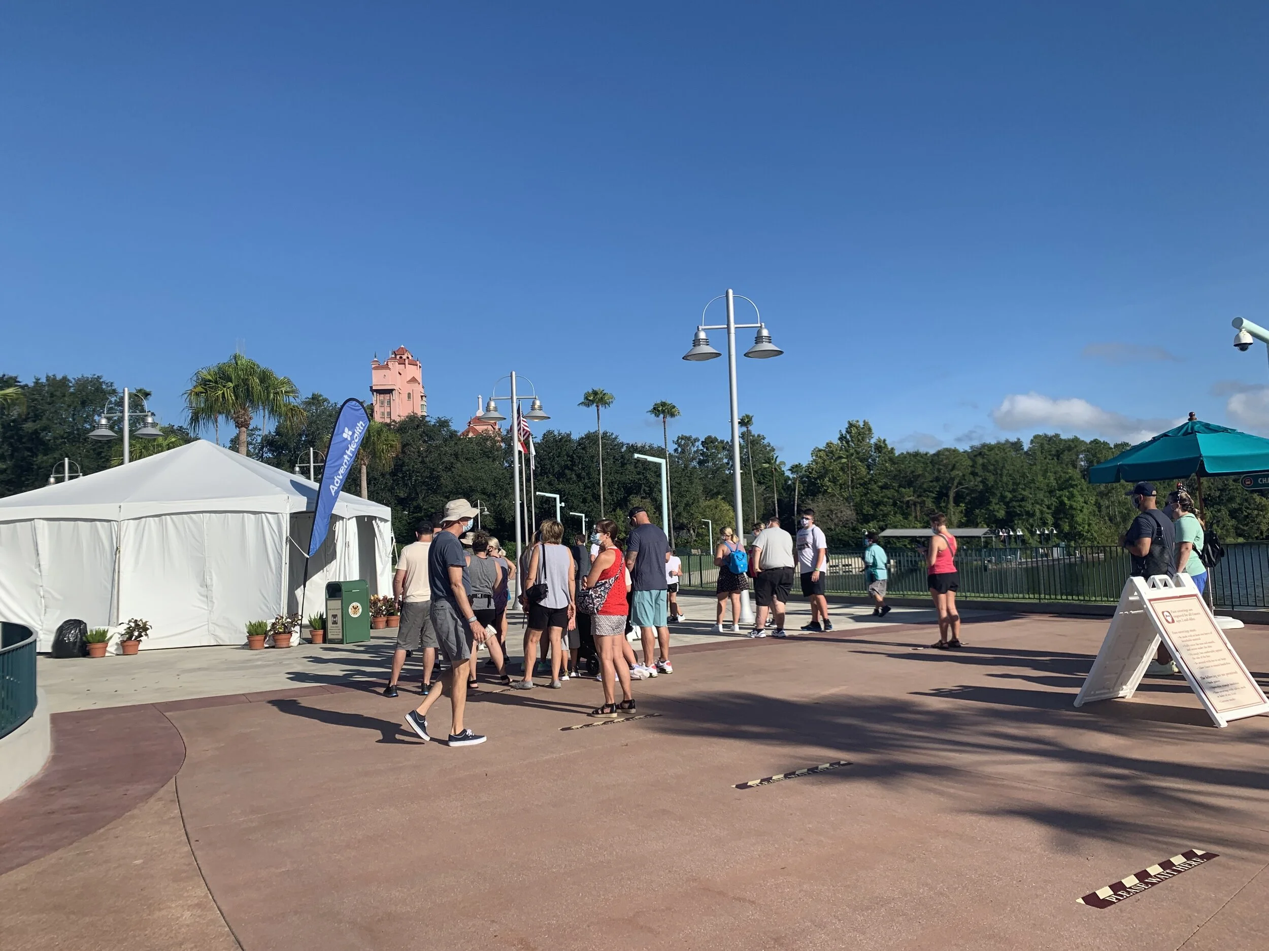 Line for Temp Checks at Hollywood Studios