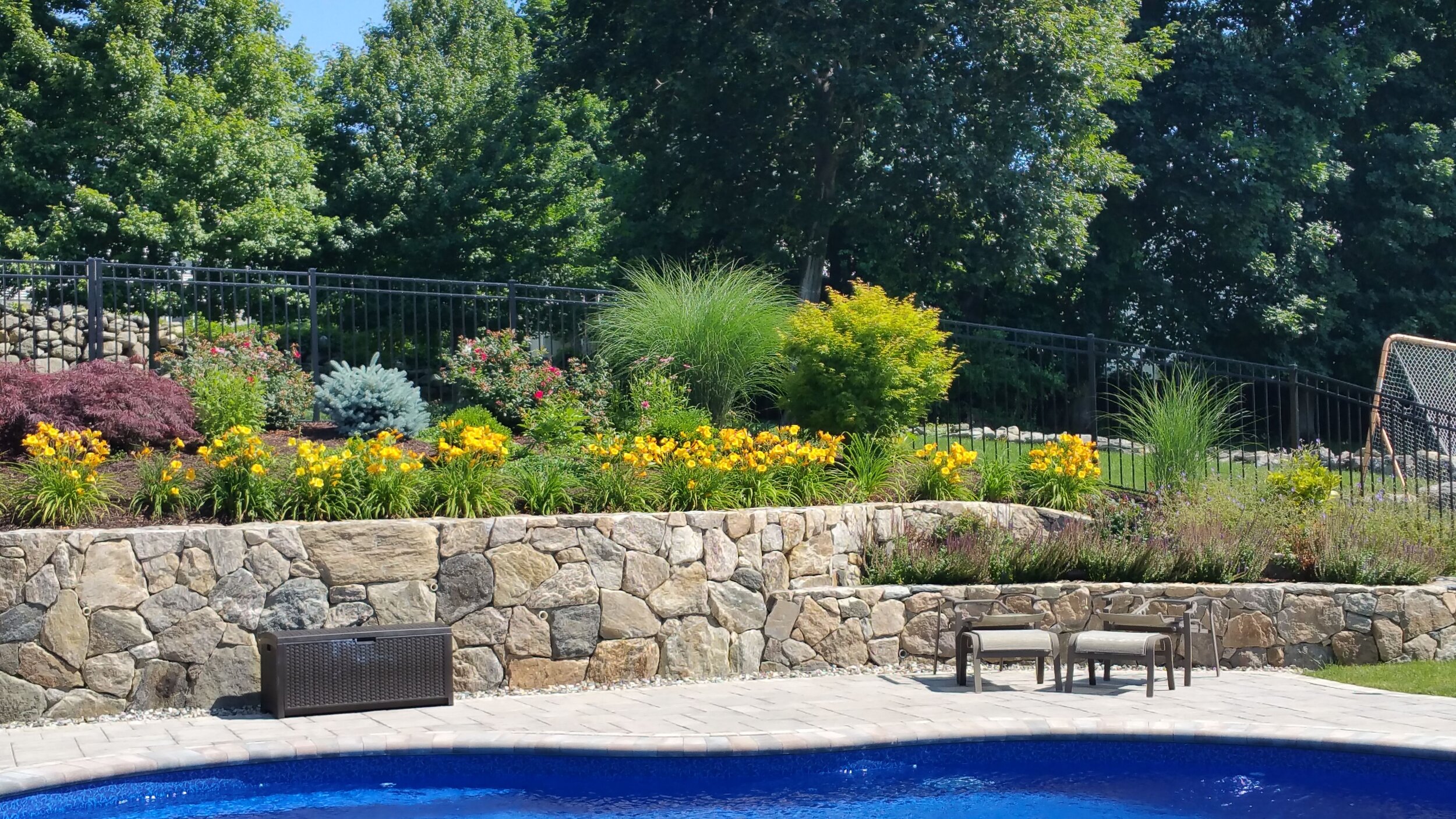 Landscape Design Ideas For Backyards With Natural Surroundings In Westchester County Ny Masonry Patio Lawn Care Westchester County Ny New York Irrigation Yorktown Ny