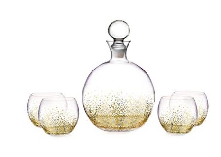 5 Piece Gold Luster Decanter Set
