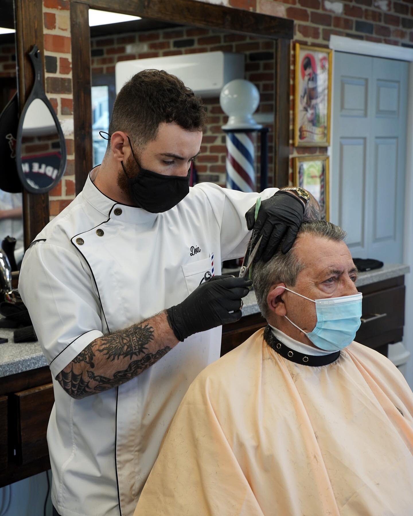 The Hanson shop is NOW open! 💈 Joe was one of my grandfathers best friends and got his haircut for most of his life. It was a huge honor to have Joe be the first customer in this shop that he had always got his haircut in. We&rsquo;re so excited to 