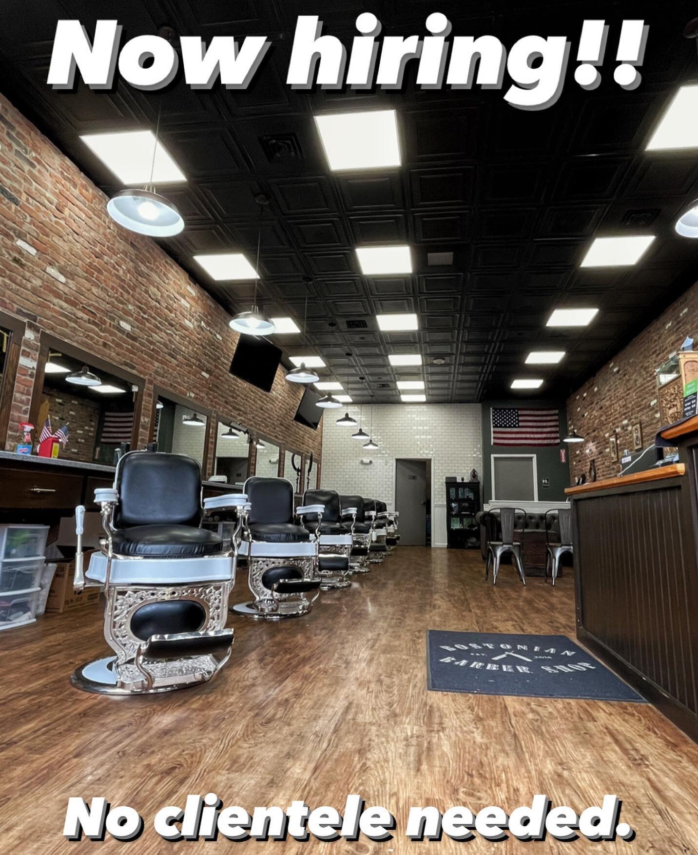 💢NOW HIRING!!💢 The Fenway shop is looking to add an additional barber to the team!❗️NO CLIENTELE NEEDED❗️ Shoot us a message on here or give the shop a call and ask to speak with the manager Dave.