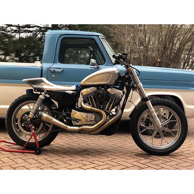 @whiskymotoco / @jhodro just removed the curtains from his next build! Custom sportster with 19inch RSD wheels, custom carbon seat, one of a kind custom tank along with a ton of other insane machined bits. (Look at the sick forks)
Can&rsquo;t wait to