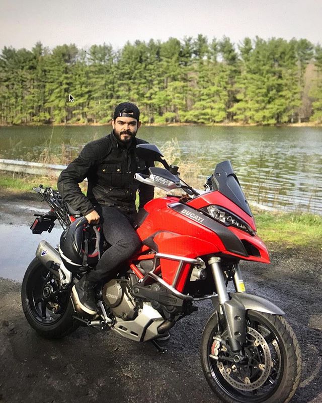 @callmefed playing around on the #multistrada but we all know he&rsquo;s #teamtriumph