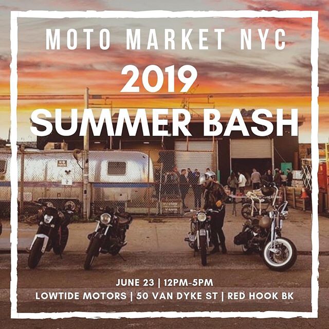 Third MotoMarket hosted by the wonderful folks @motomarketnyc ! Always an incredible event where you can find sweet deals. Very excited to be heading back to @lowtidemotors too! We&rsquo;ll have a table as always so stop on by!