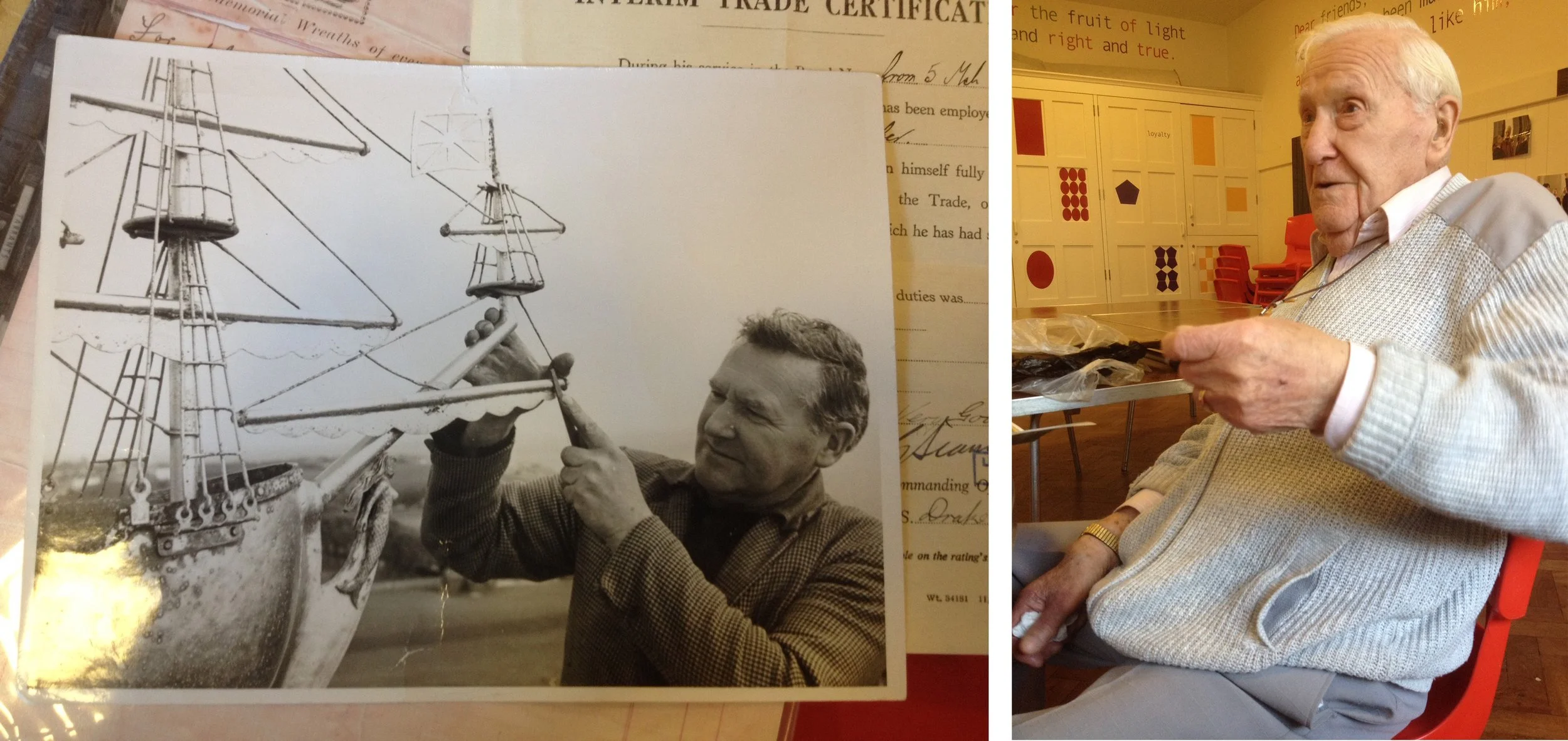 Pictured: Reg Morris in 1969 (left) and Reg Morris in 2015 (right) | Images from Portsmouth Cathedral