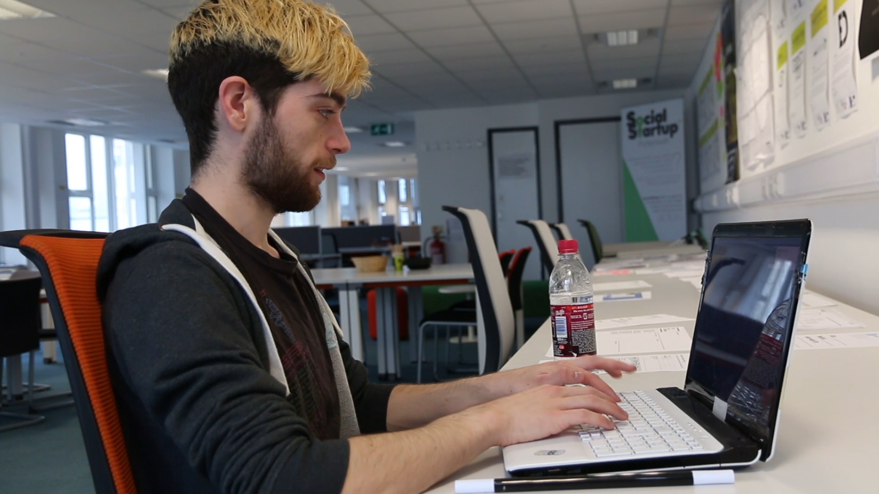 Web developer Zac Colley at Innovation Space Portsmouth
