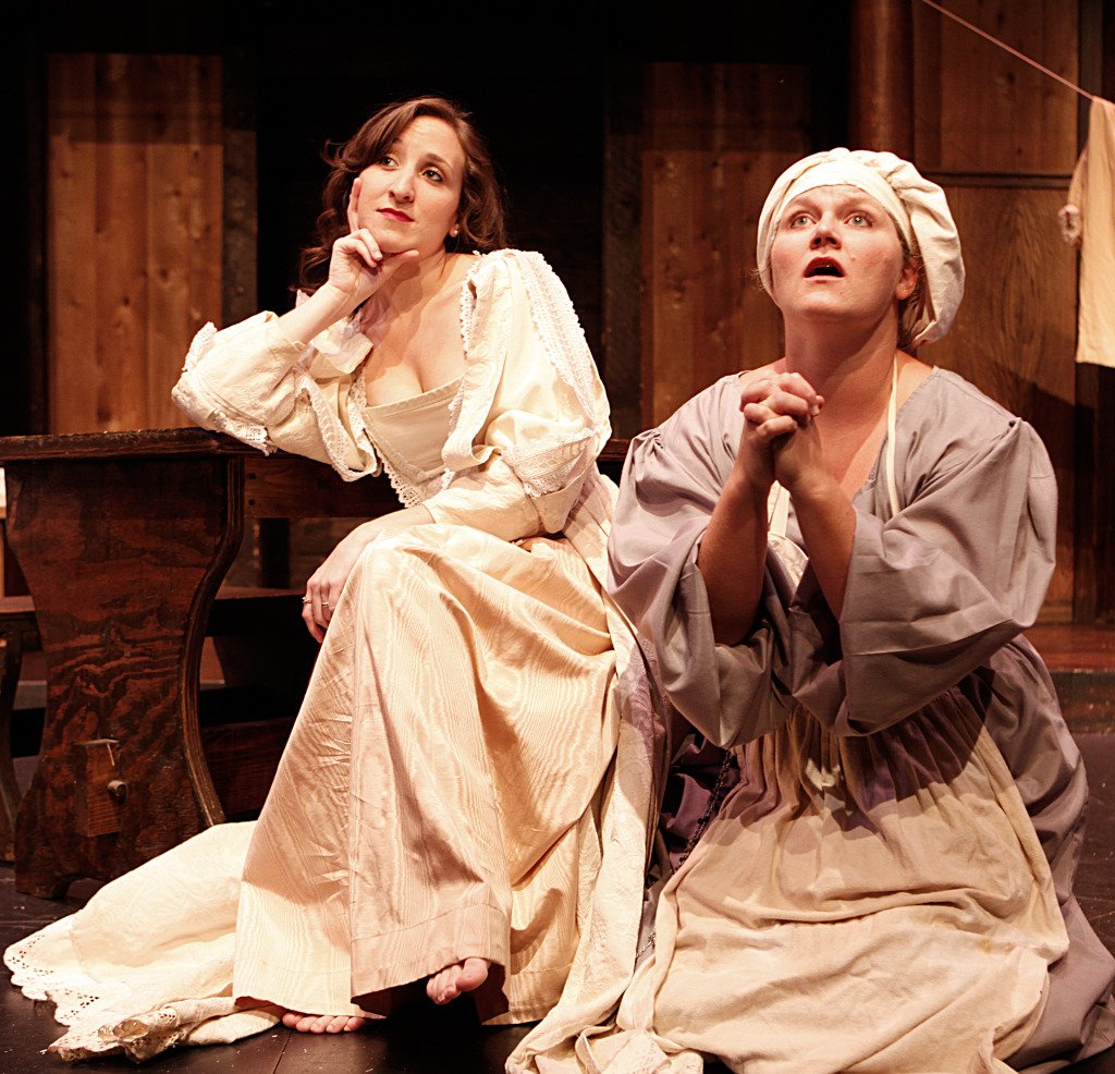 Jaclyn Hofmann and Megan Rose-Houchins in "Desdemona: A Play About a Handkerchief"