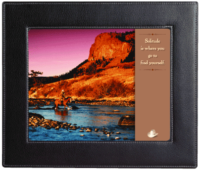 Cowboy in a Western Stream Framed Print