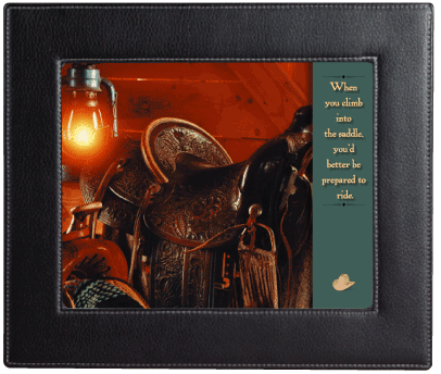 Western Saddle Framed Print