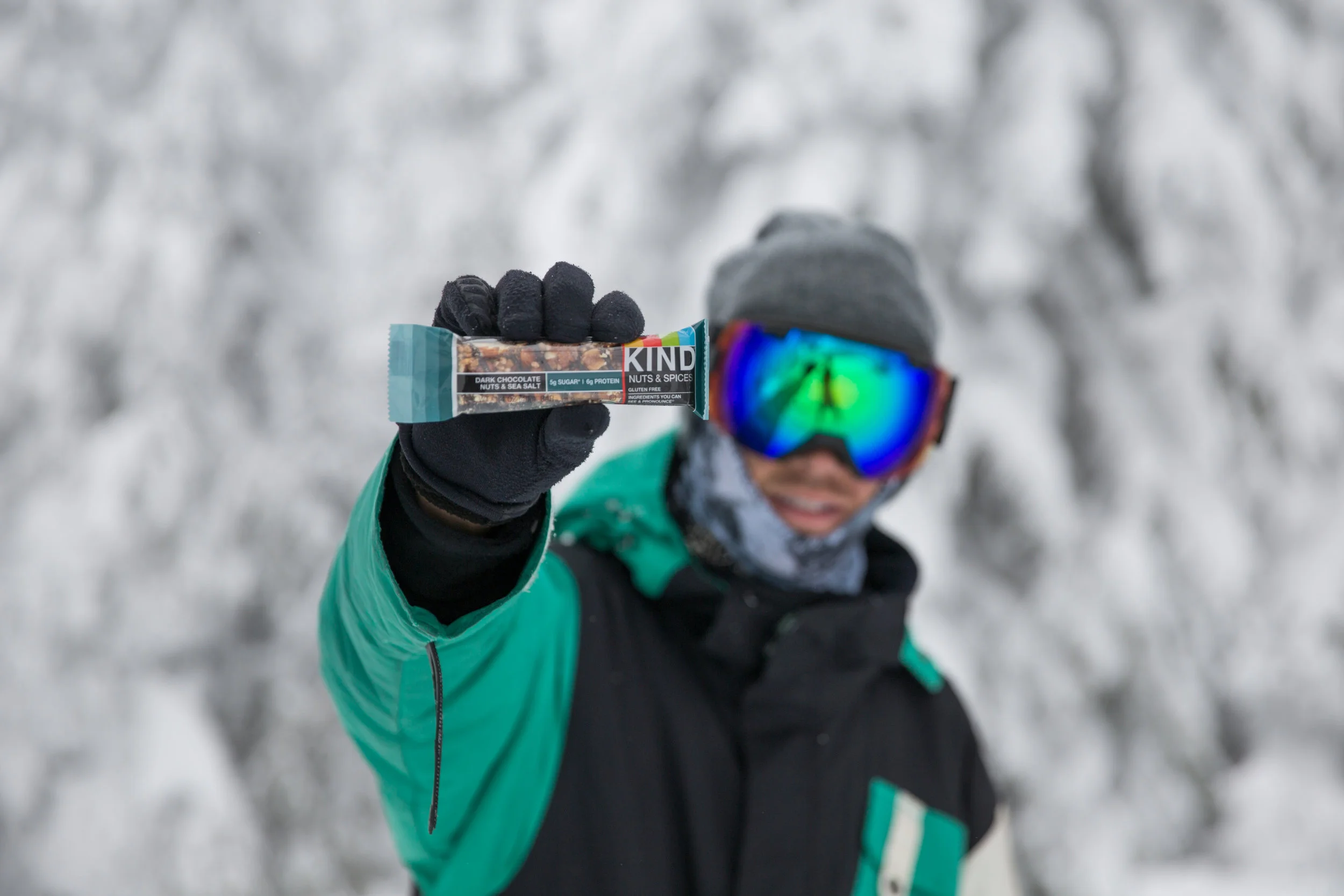 College students represented and handed out KIND Bars in the mountains this winter.