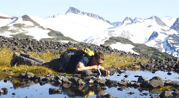Drink-through filters like LifeStraw are light, effective personal systems, but can’t be used to filter water for the group, or for purposes than personal hydration.
