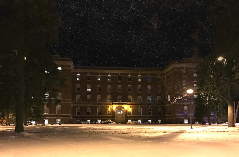 Ireland Hall, as seen from the Chapel