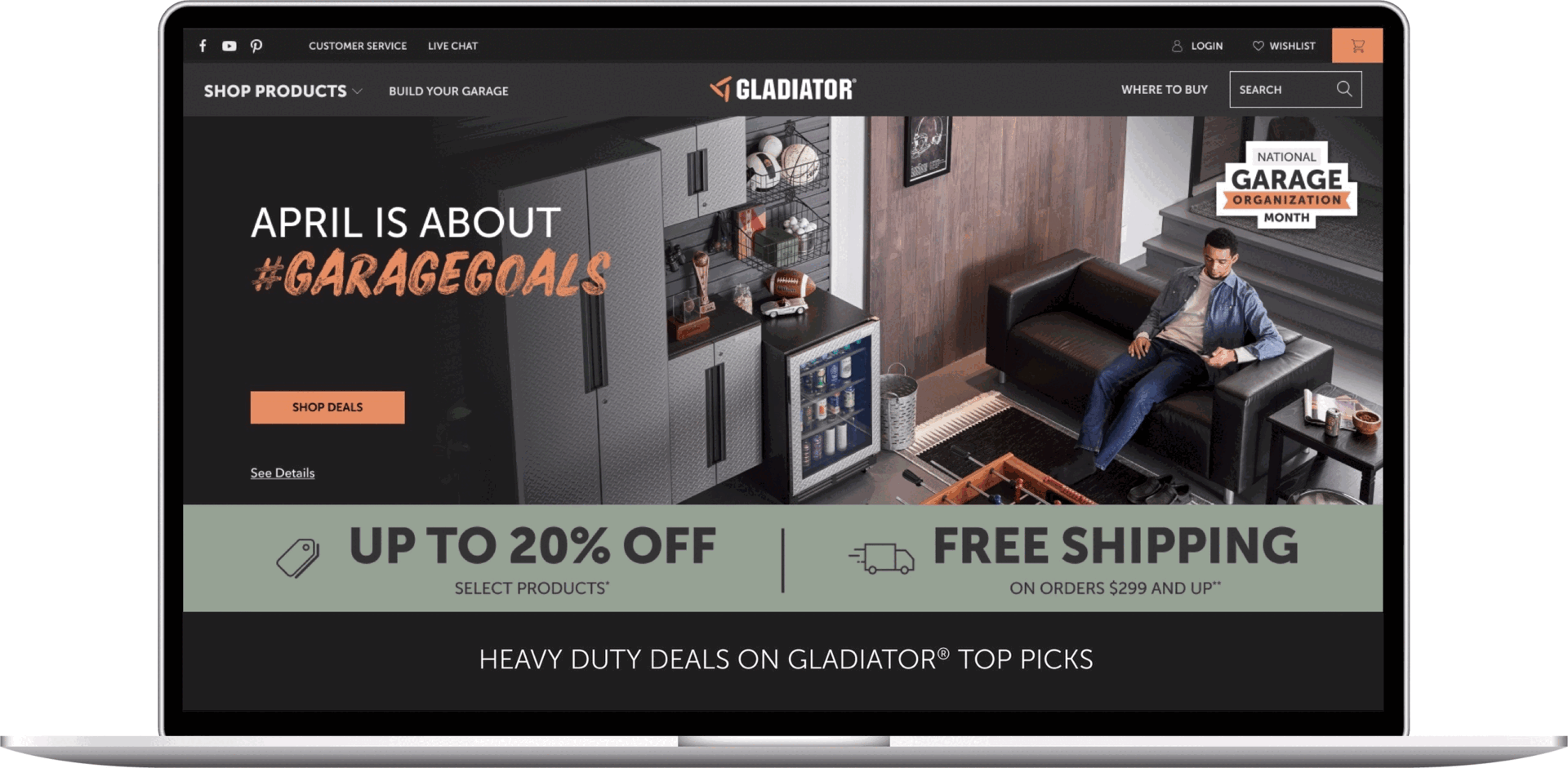 Gladiator Garage Month Promo Page 