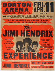 A $15,000 reward is offered for this Jim Hendrix Dorton Arena concert poster.