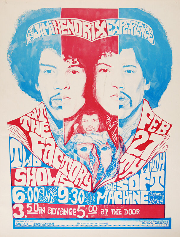 Fridge Tool Box Magnet Jimi Hendrix Experience Vintage Mini Concert Poster 