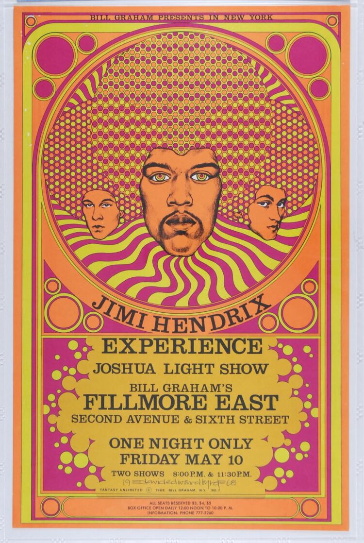A $4000 Reward Is Offered For This Jimi Hendrix Fillmore East 5/10/68 Concert Poster
