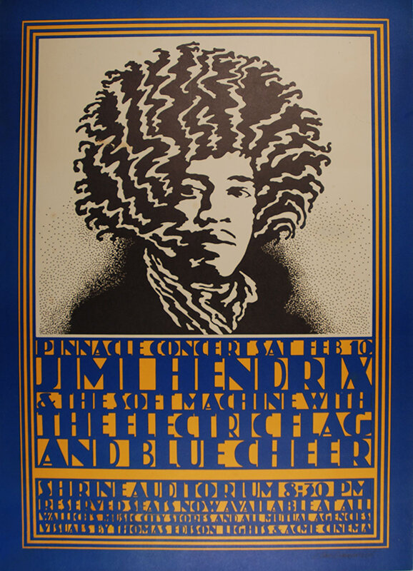 A $6,000 Reward is Offered For This Jimi Hendrix Shrine Auditorium 2/10/68 Concert Poster