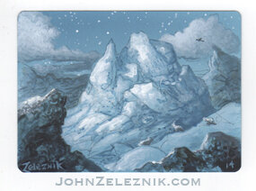 "Snow Covered Mountain" Artists Proof painted back