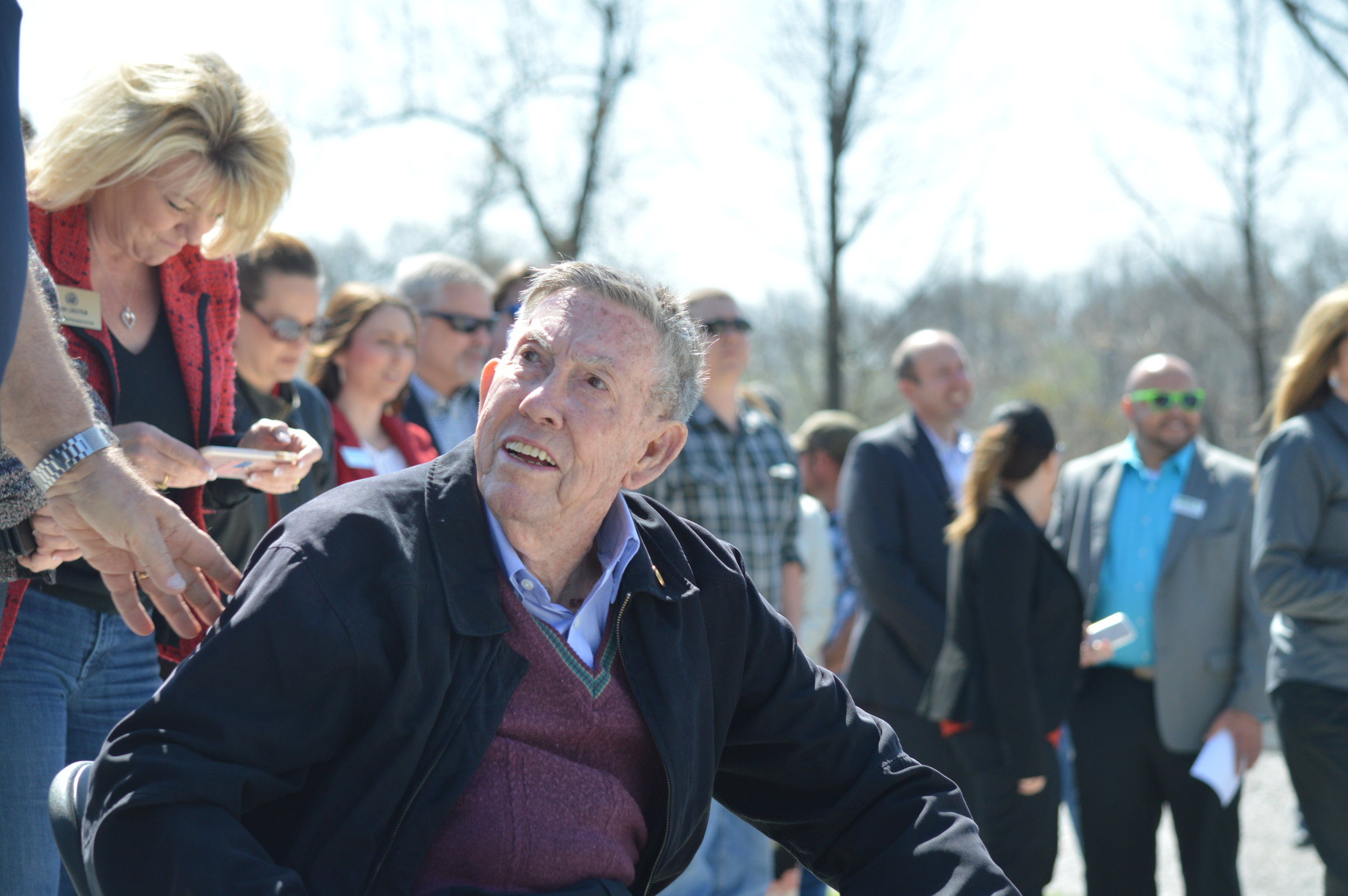 Former Arkansas Highway Commission member Bobby Hopper, who has a the state's only highway tunnel named in his honor, was among those who attended today's event to celebrate the completion of Arkansas Highway 612. The roadway is the future U.S. 412 Bypass of Springdale, but others sections must be built to connect it to U.S. 412.