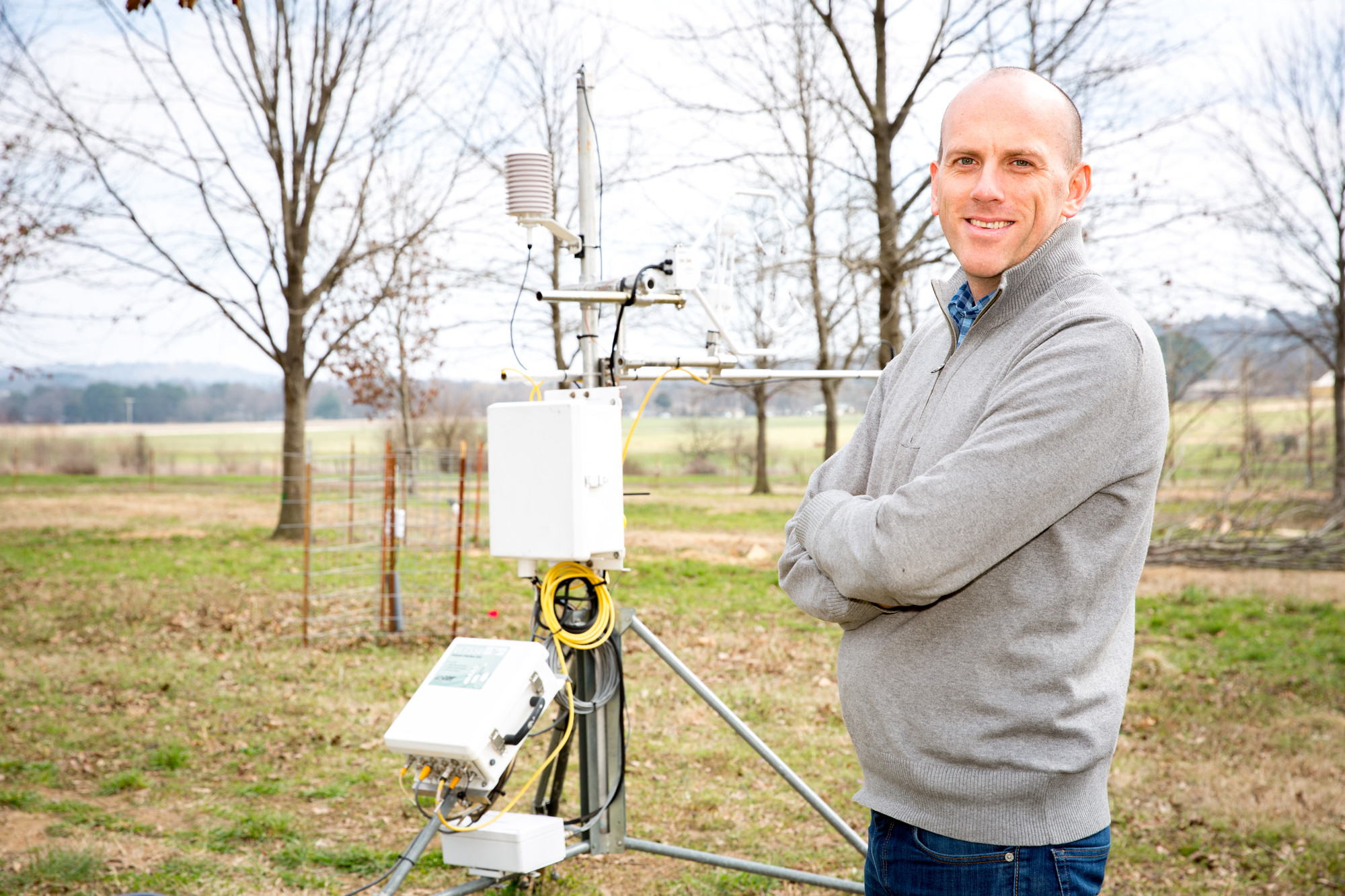 Ben Runkle, an assistant professor of biological and agricultural engineering at the University of Arkansas, is studying how to reduce the environmental impact of growing rice, one of the world’s most produced foods. He received a National Science Foundation CAREER award.