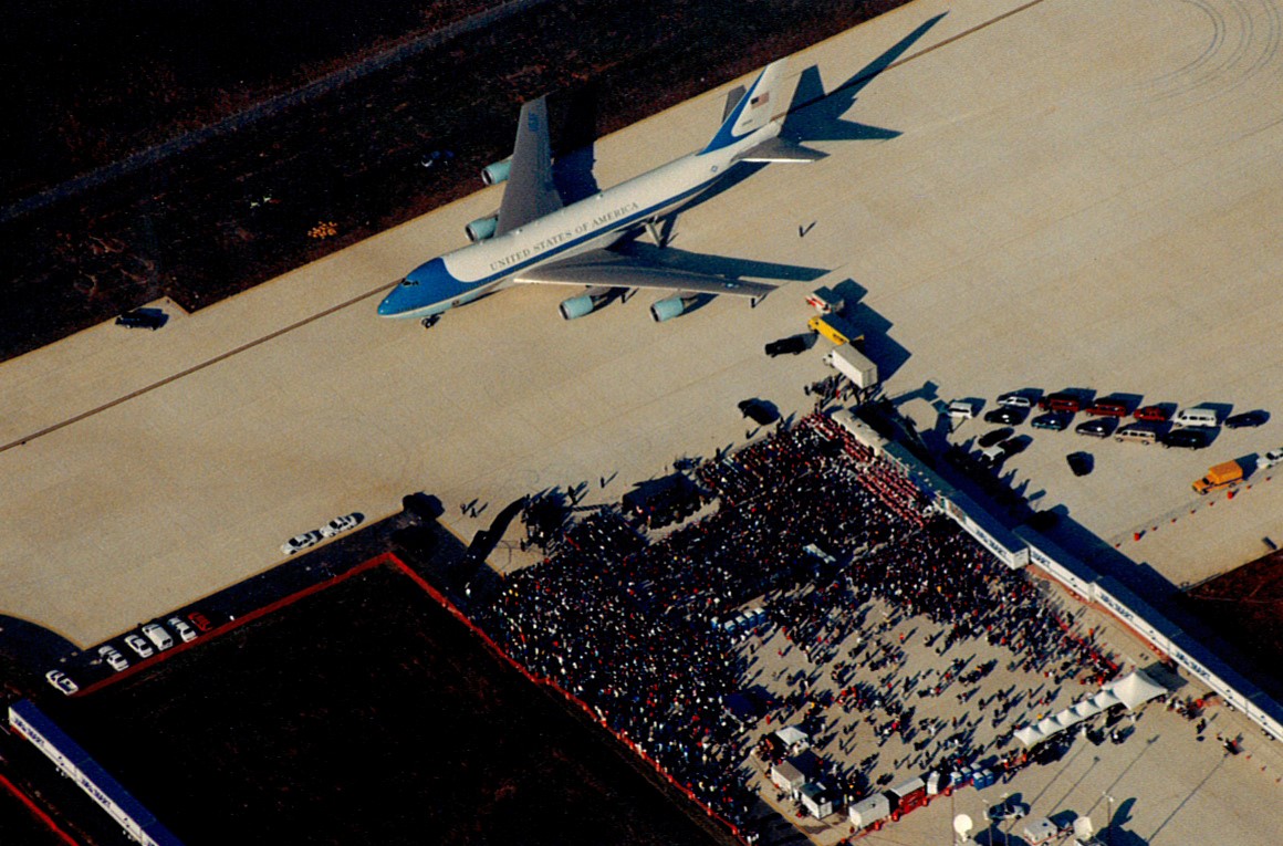 Air Force One has arrived at the Northwest Arkansas Regional Airport four times over 20 years. The first time was when President Bill Clinton arrived for the 1998 airport dedication ceremony.