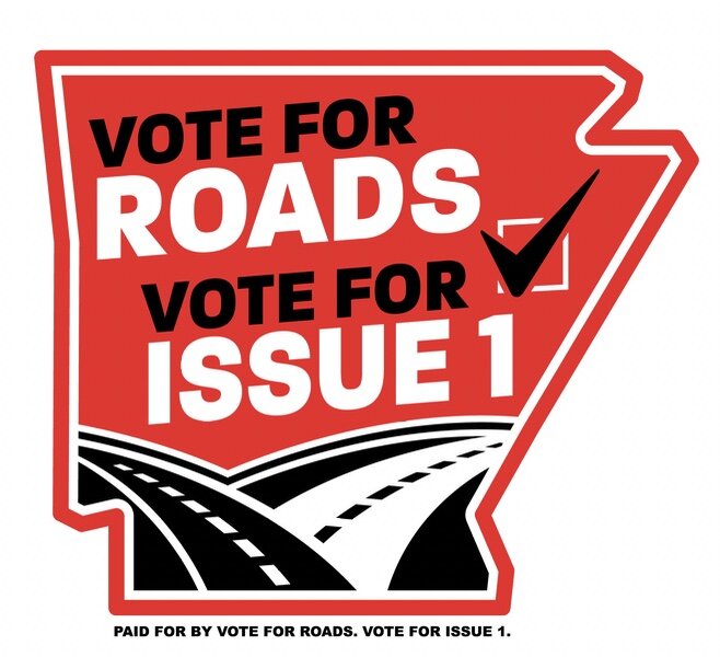 The Arkansas Good Roads Foundation unveiled the logo that will be used to advocate for passage of Issue 1, a proposal on the November 2020 ballot that would extend a sales tax to support highway, road and street construction statewide.