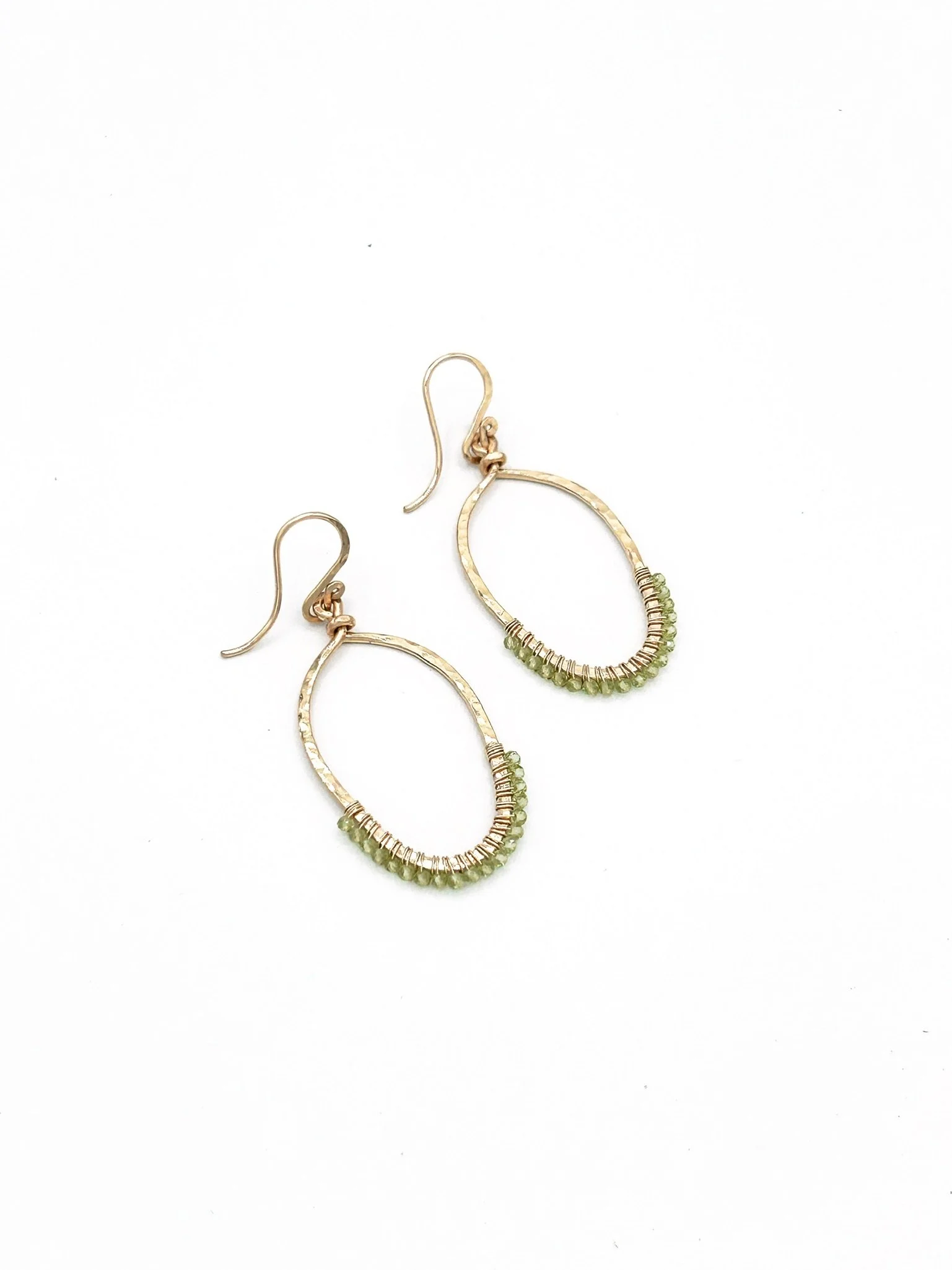 peridot-wrapped ovals