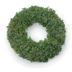 JUNIPER WREATH While not as fancy as some of our options, this simple Juniper wreath's blue juniper berries really add to the unique texture this wreath offers.