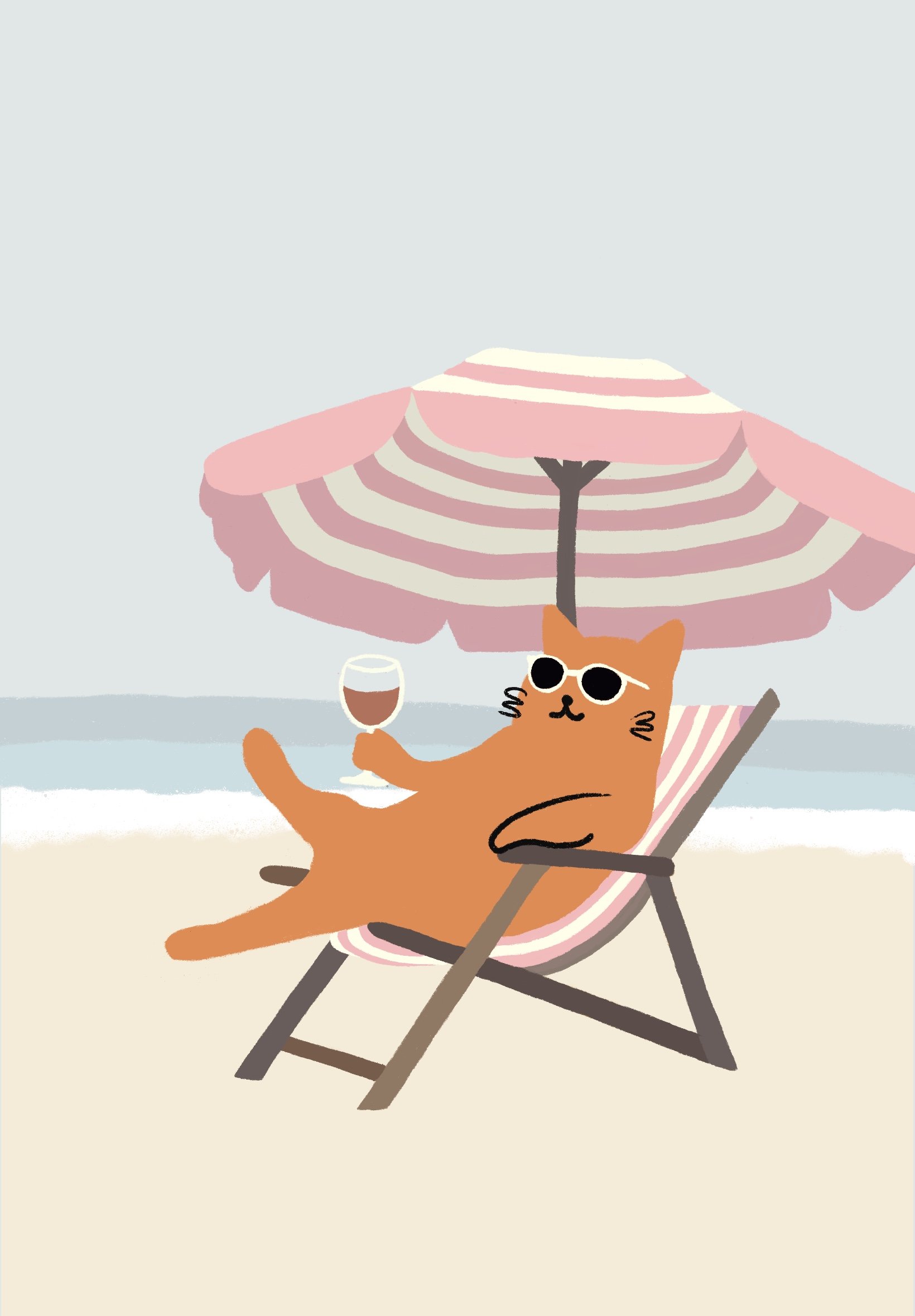 Laying on the Beach Cat