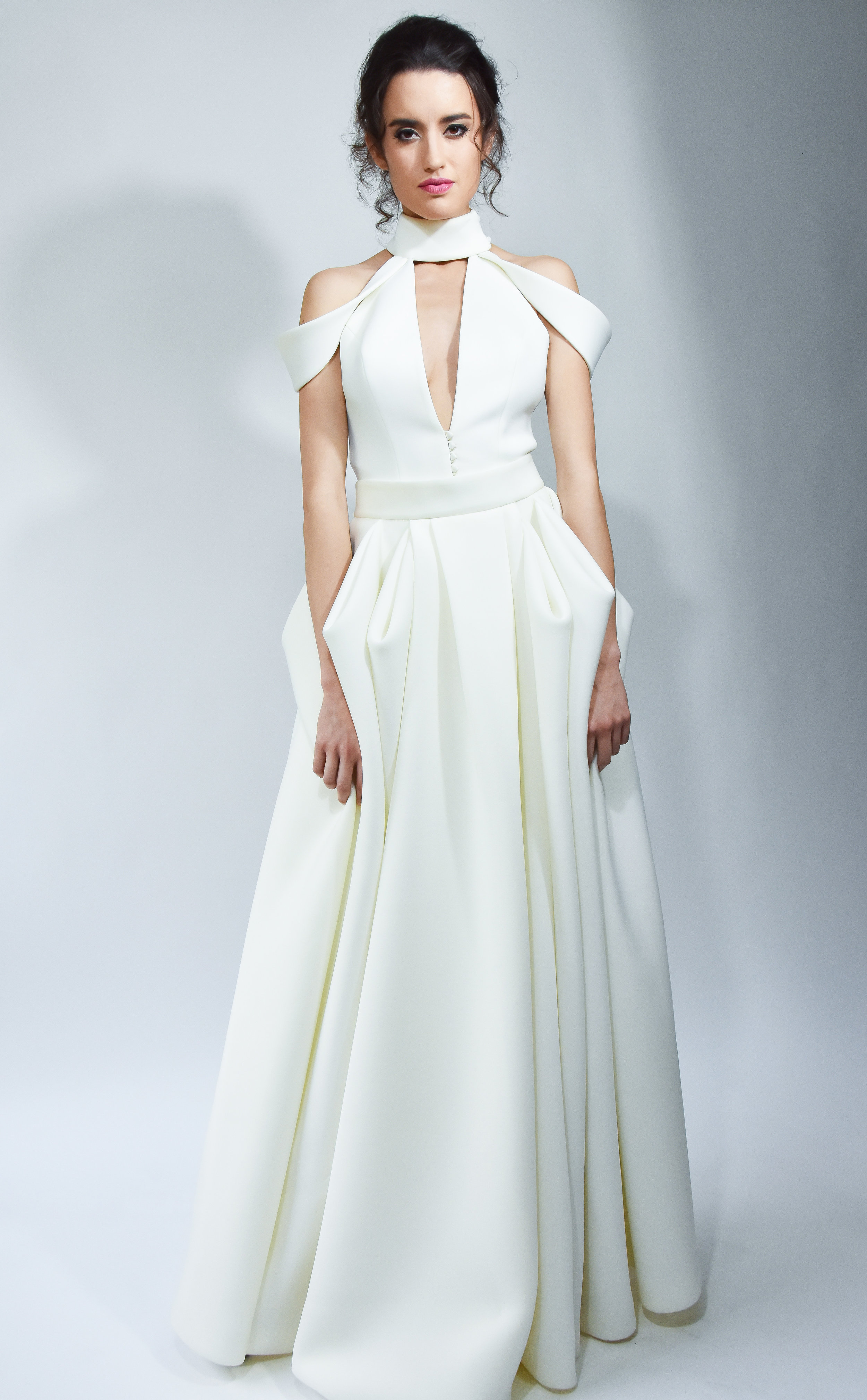 Frill Off Shoulder Turtleneck