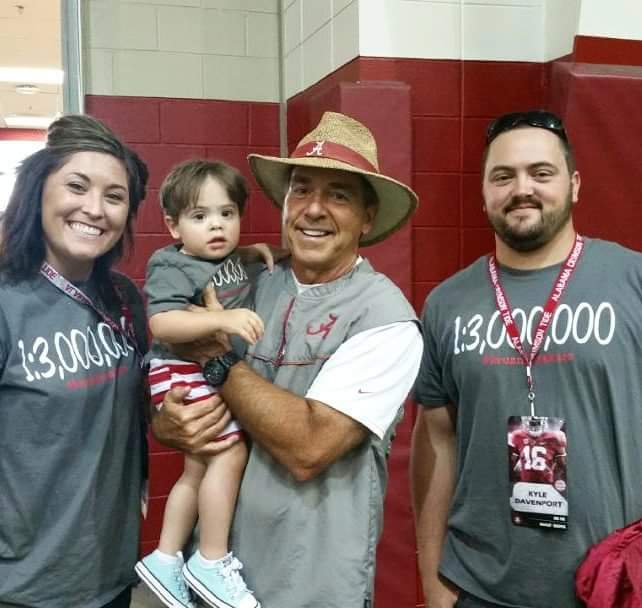 Kruz got to spend the day with Nick Saban and the 2016 Alabama Football team.