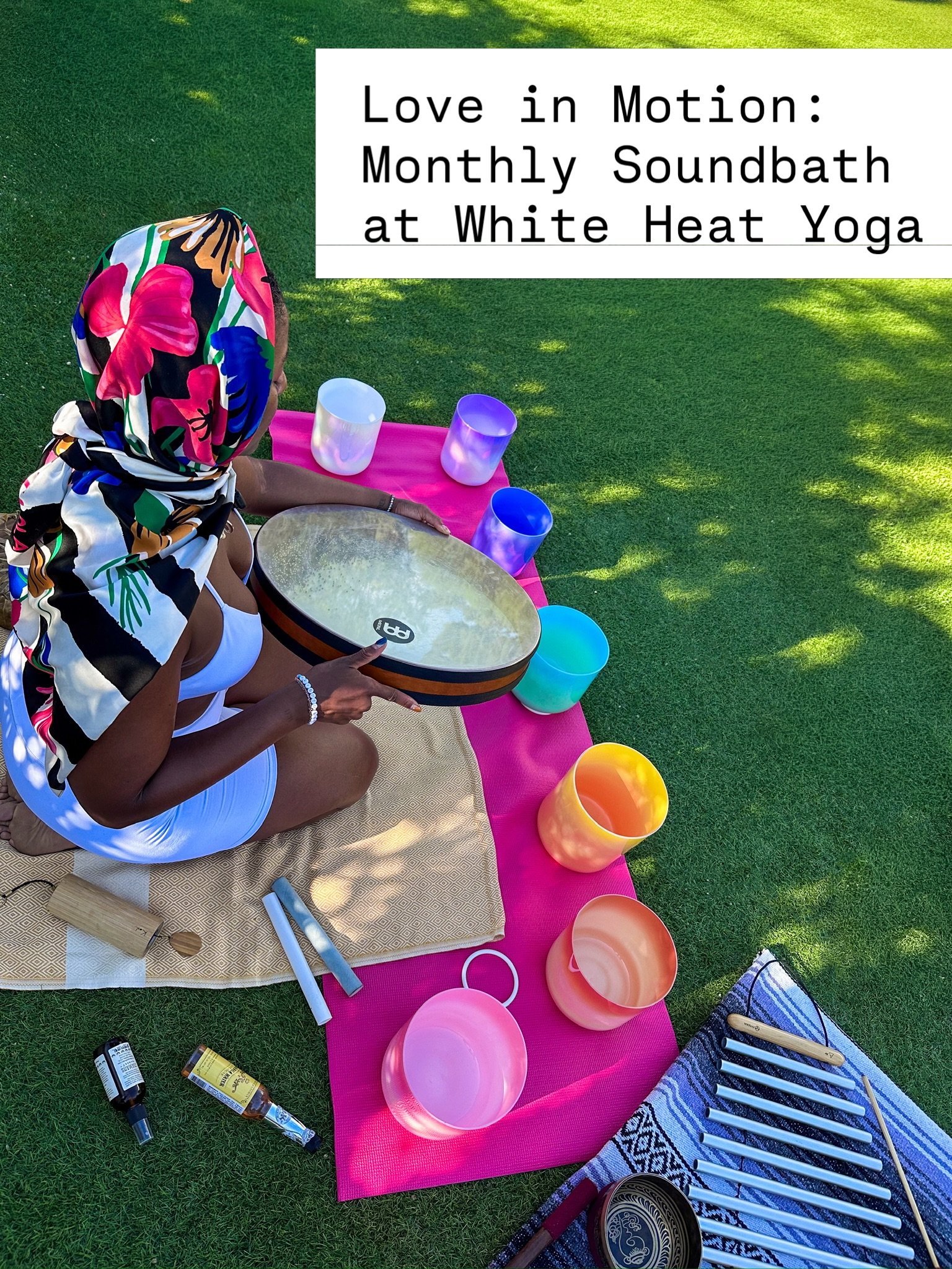 Love in Motion: Monthly Soundbath at White Heat Yoga starting this month.
.
Sound has been my salve and I hope you join me at all or at least one of my monthly offerings.
.
Summer, Fall &amp; Winter 2026 Schedule

Sunday, August 23rd
Grace in Surrend