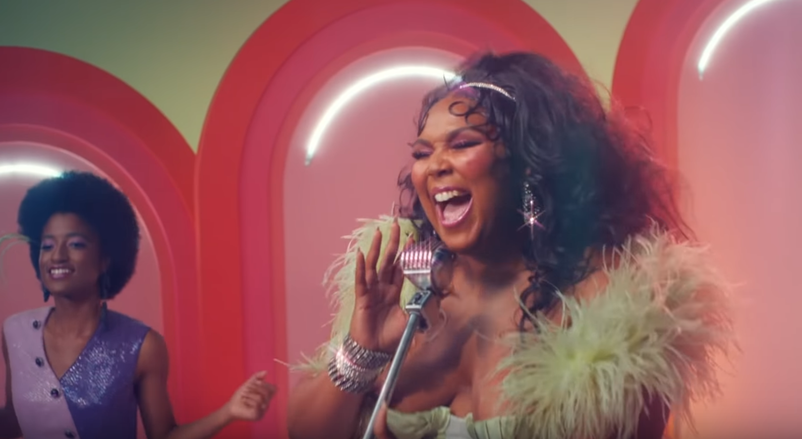 Screenshot of Lizzo’s “Juice” music video.