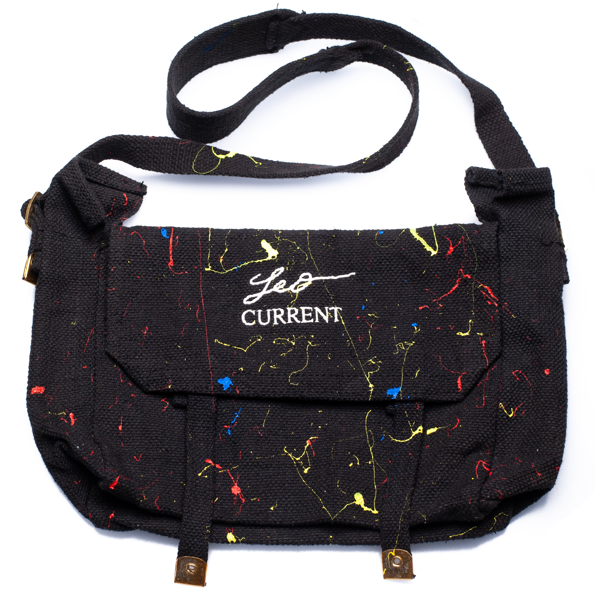 1OFF paint splatter Messenger bag — Leo Current
