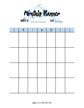 monthly planner by dr. liz musil