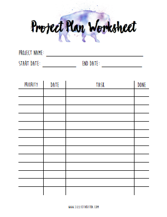 project plan worksheet by dr. liz musil