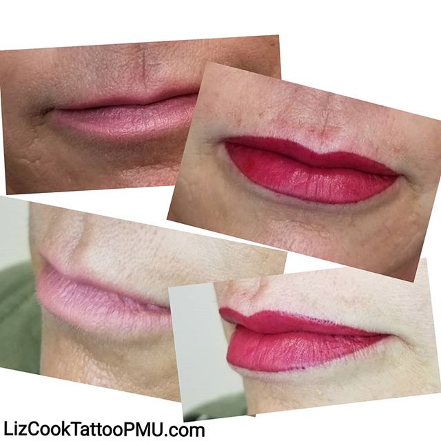 Before & After Lips Liz Cook Tattoo