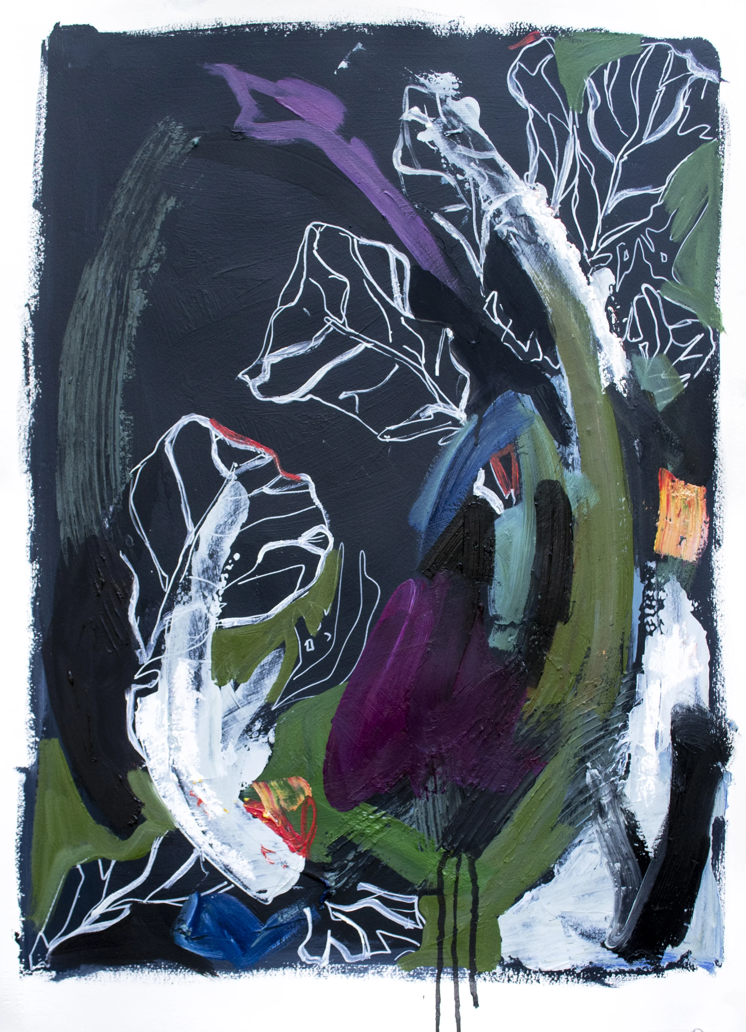 Night Study 22x30in oil on paper.