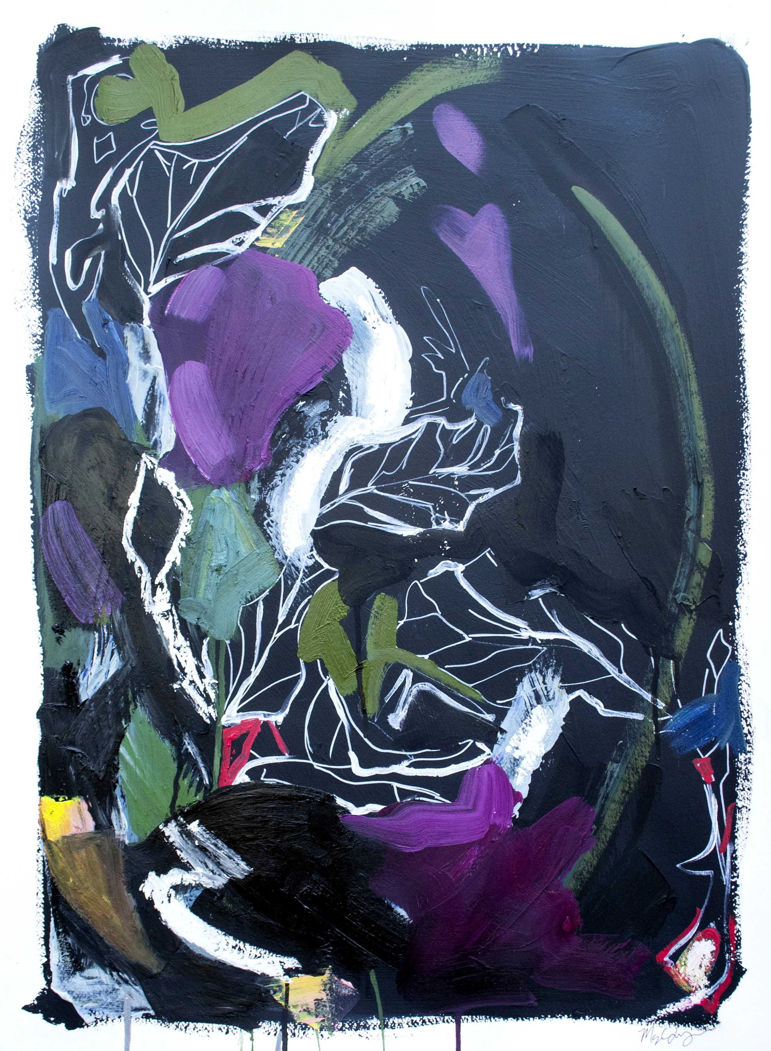 Night Study II. 22x30in oil on paper.
