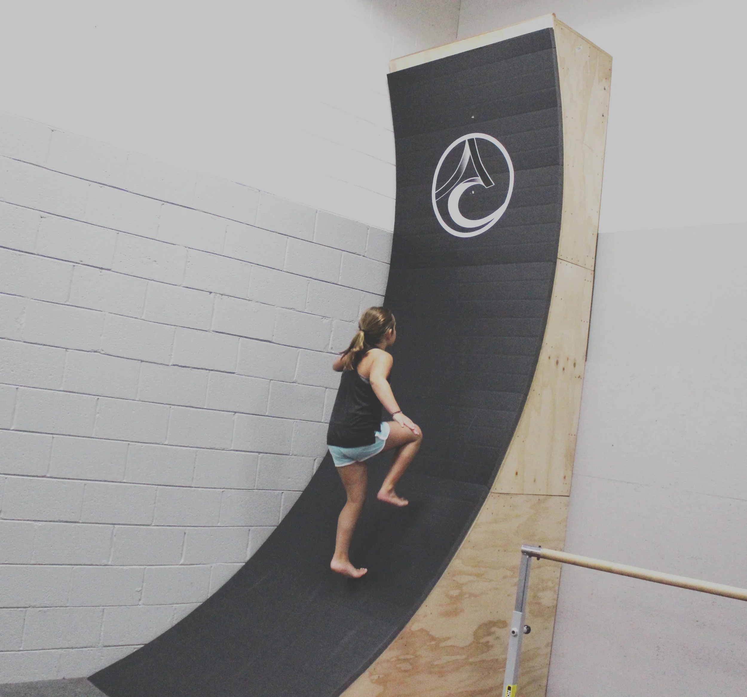 (Lower Gym) Our 12-foot warped wall