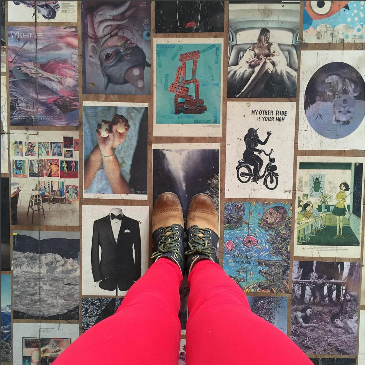 red trouser and magazine floor kind of day