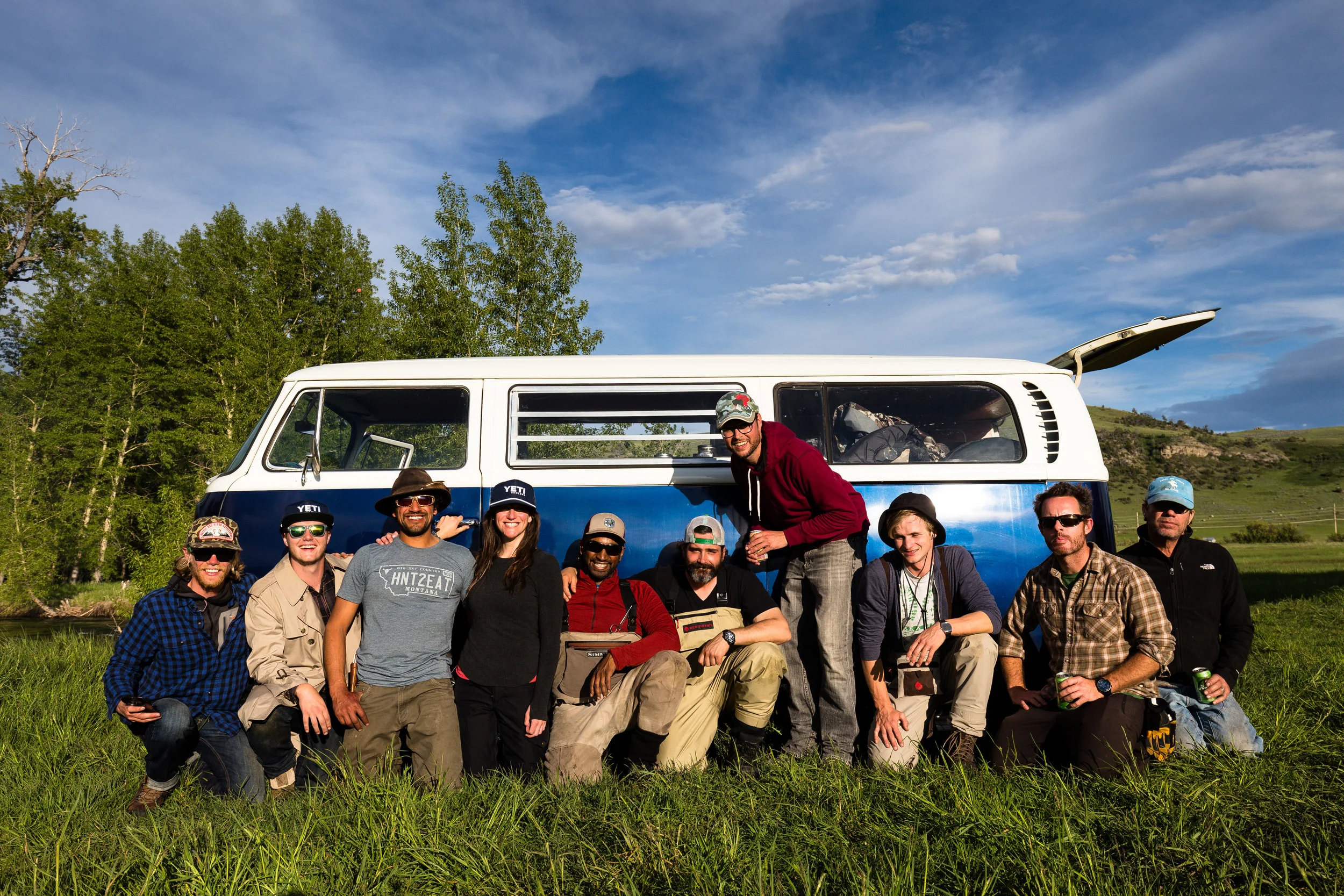 the crew on set of the first ever episode! PHOTO: steven drake