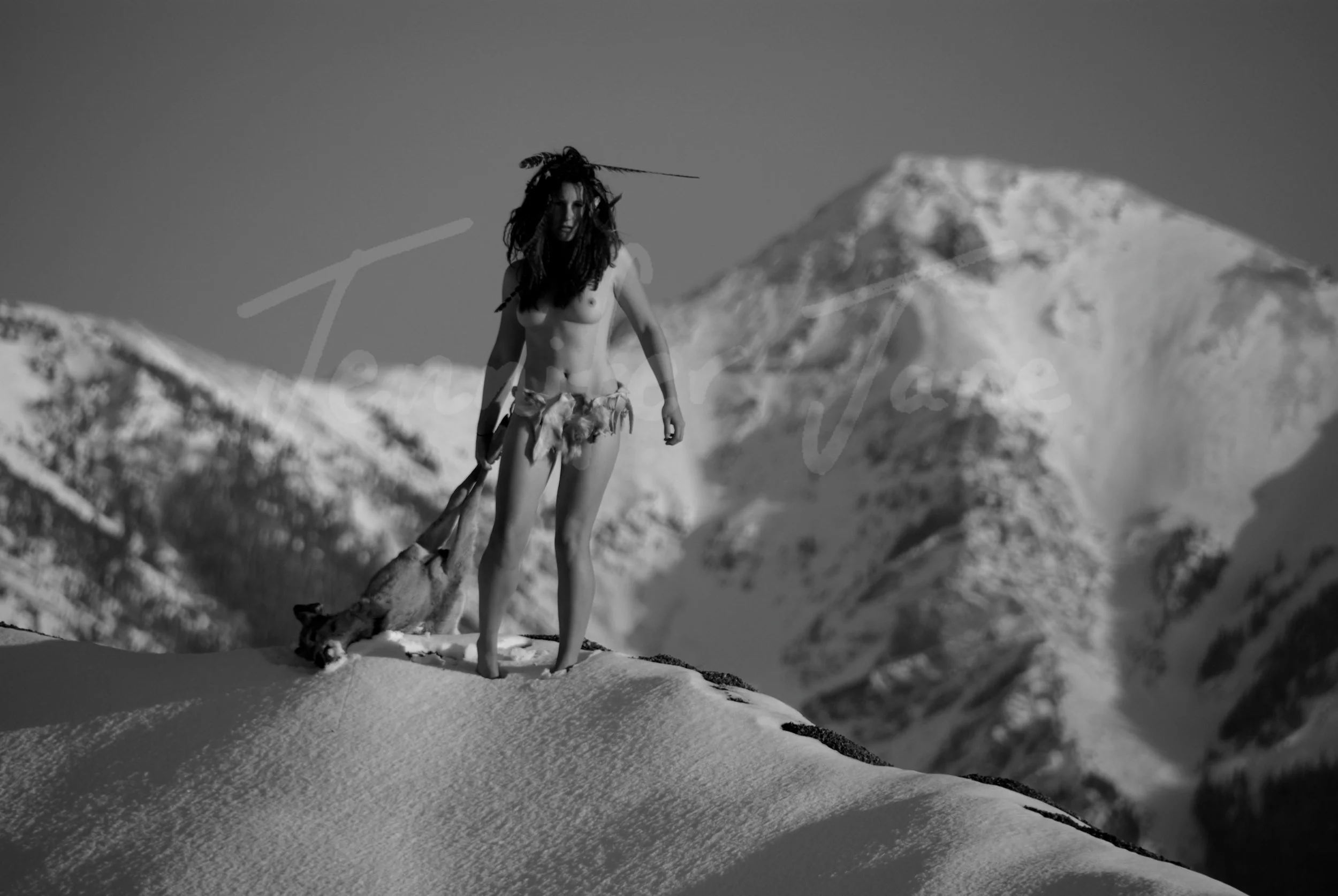 primitive hunting - I saw an amazing image of an African woman hunting in a Nat Geo magazine years ago, so when I learned to hunt in Montana I wanted to recreate a similar image. This image was taken high in Paradise Valley, Montana by Eduardo Garcia.