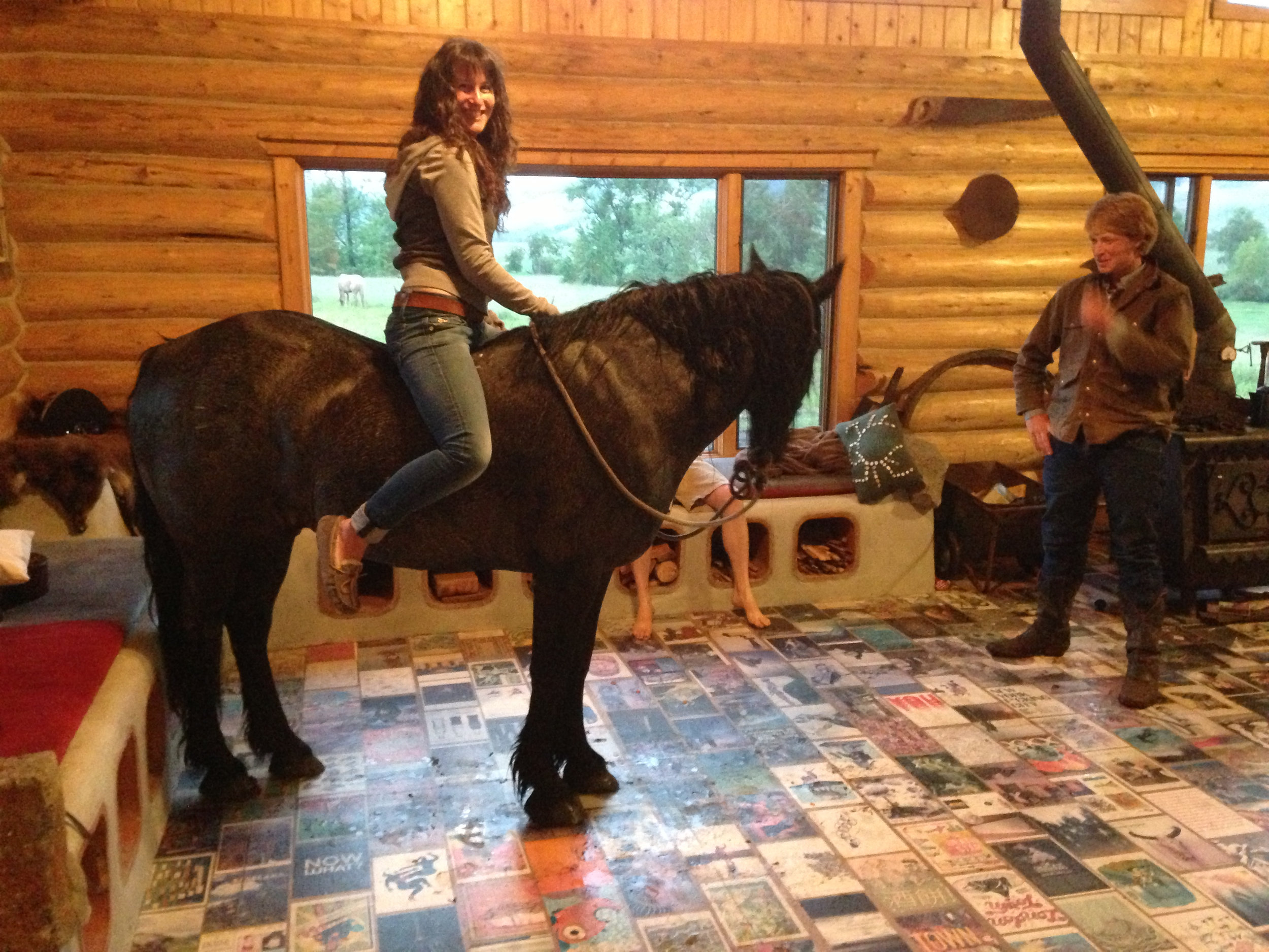 The day Ben Masters and I decided to ride his horse Tough from the movie Unbranded around the house!