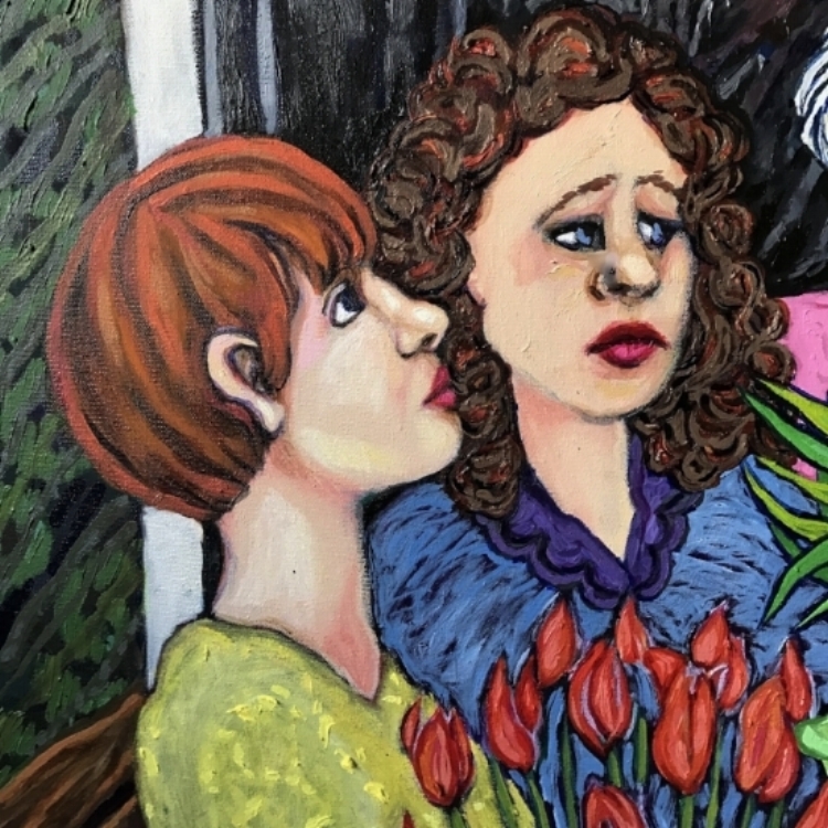 detail, Evening Activity: gossip and floral design